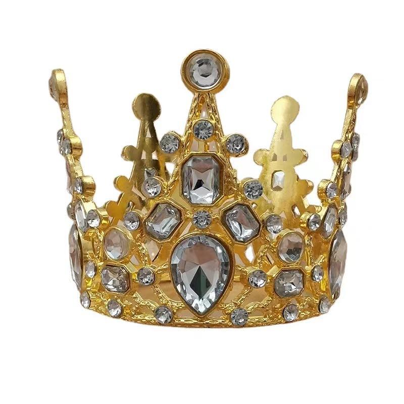 

1 шт. Свадебная хрустальная тиара, маленькая корона, топпер для торта на день рождения, аксессуары для волос для девочек, топпер для торта «С днем рождения»