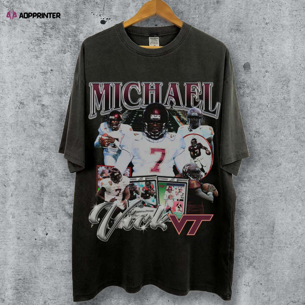 Vintage 90s Michael Vick T-Shirt Michael Vick Tee Retro Michael Vick T-Shirt Foo Unisex T-Shirt L