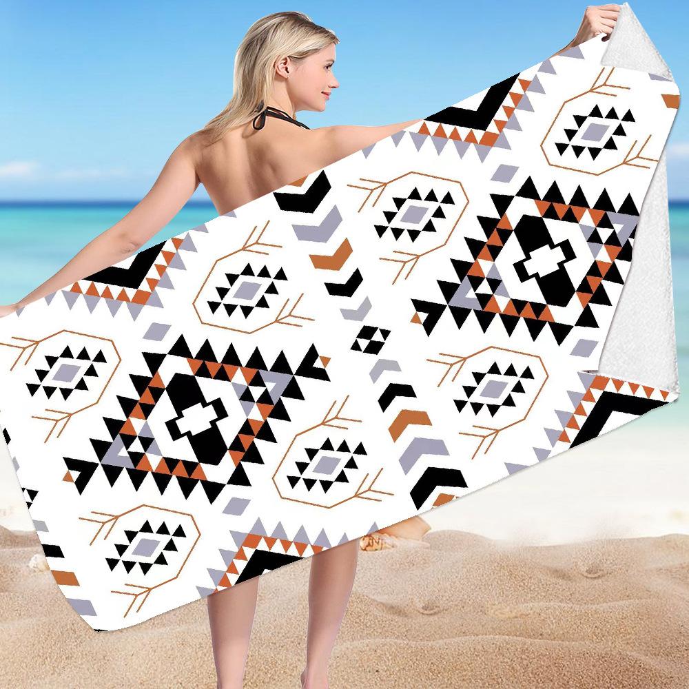 Mantra Beach Collection Digital-printed Polyester Superfine Fiber Double-sided Fleece Beach Vacation Bath Towel, Beach Towel