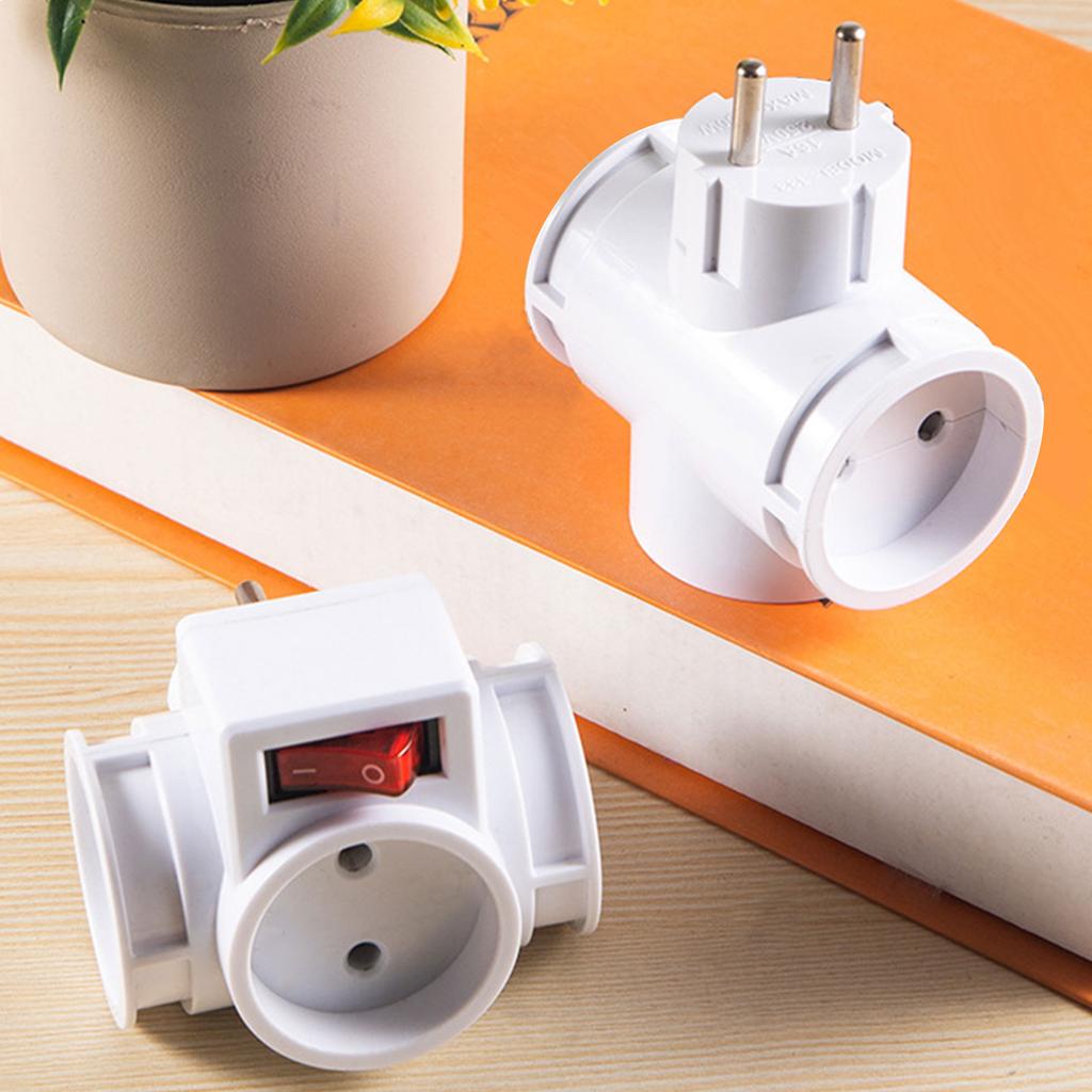 Compactly Eu Plugs Adapter Converts Single Outlet to Triples Socket Travel Plugs for International Travel 16A Expander