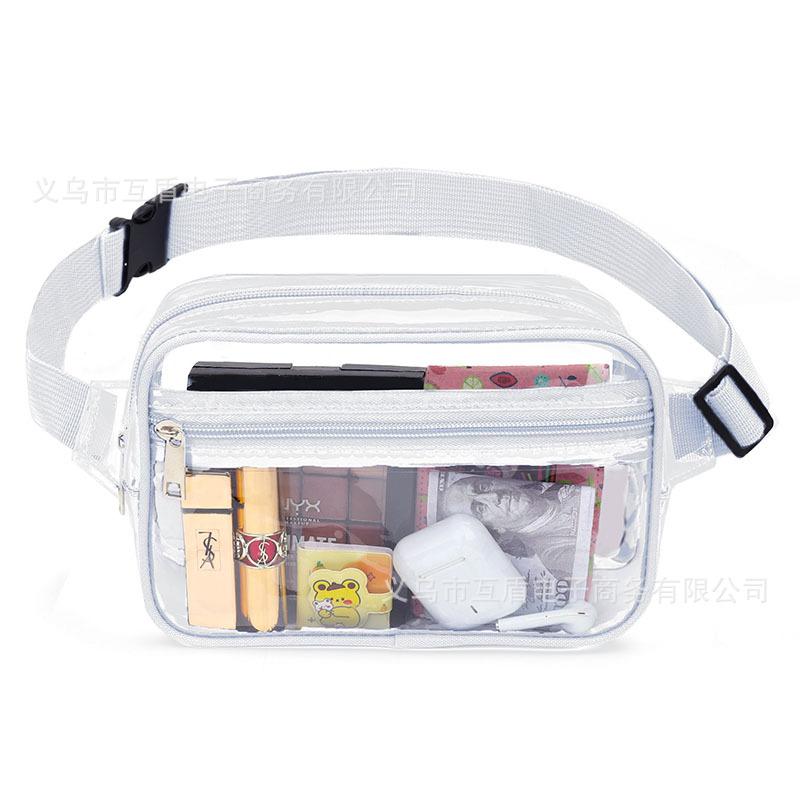 PVC transparent bag sports running outdoor fanny bag waterproof rafting fitness travel portable storage bag logo