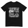 The Government Says You Don't Need A Gun - Pro Gun Rights T-Shirt