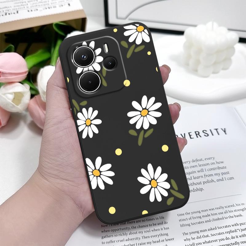 Elegant Daisy Phone Case For Xiaomi Redmi Note 14 13 12 12S 11 11S 10 10S 9 9S 15 14C Pro Plus 4G 5G Liquid Silicone Cover
