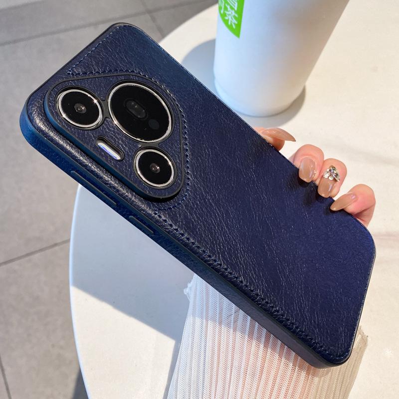 Retro Style Leather Pattern Suitable for Huawei Pura70pro Mobile Phone Case P70 Ultra Leather P70 New Model Full Inclusive Anti Fall