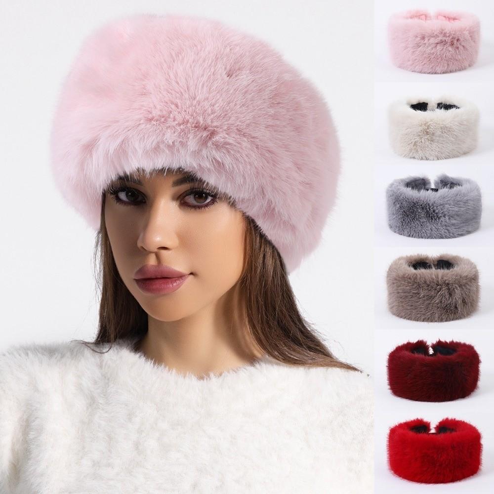 Faux Fur Empty Hat Soft Headband Cover Fashion Travel Brimless Hat