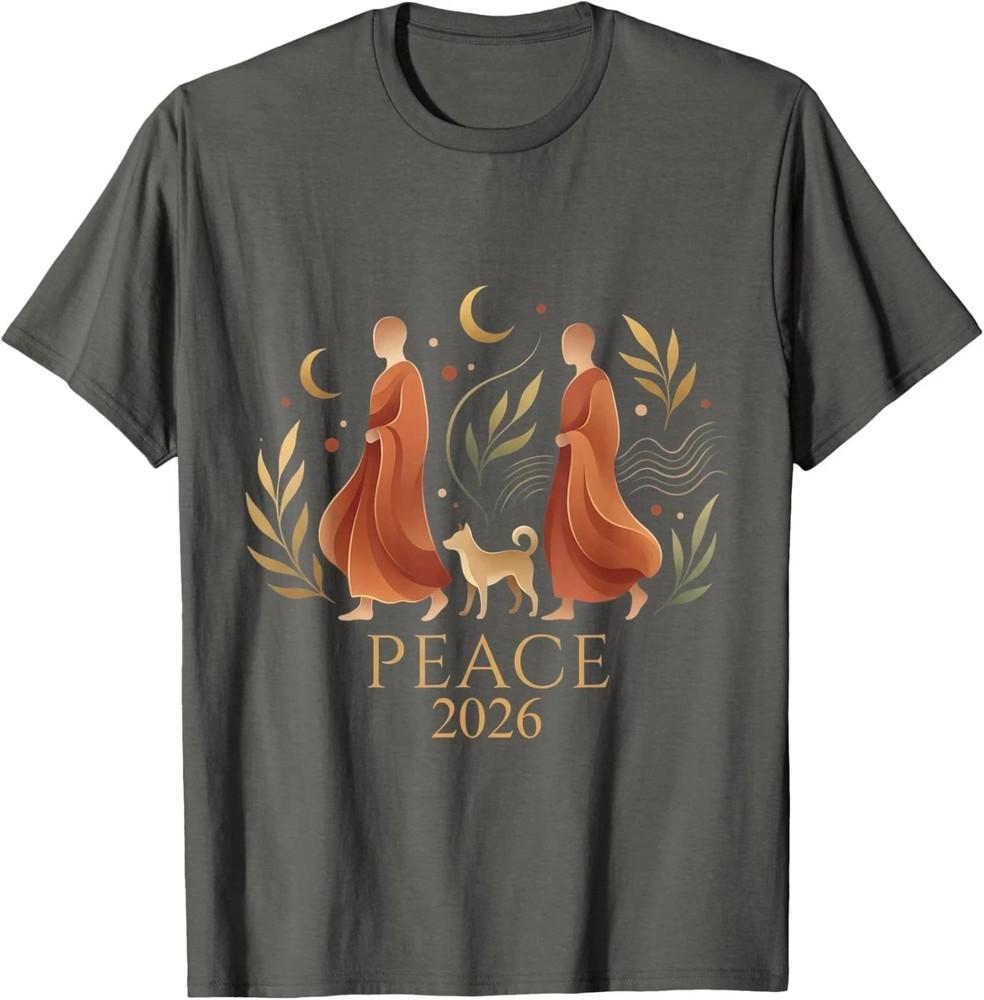HOT Walk Peace 2026 World Peace Monks Aloka Dog T Shirt Unisex T-Shirt S