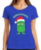 Christmas Muffin Xmas Gift Funny Green Monster Hat Ladies TShirt