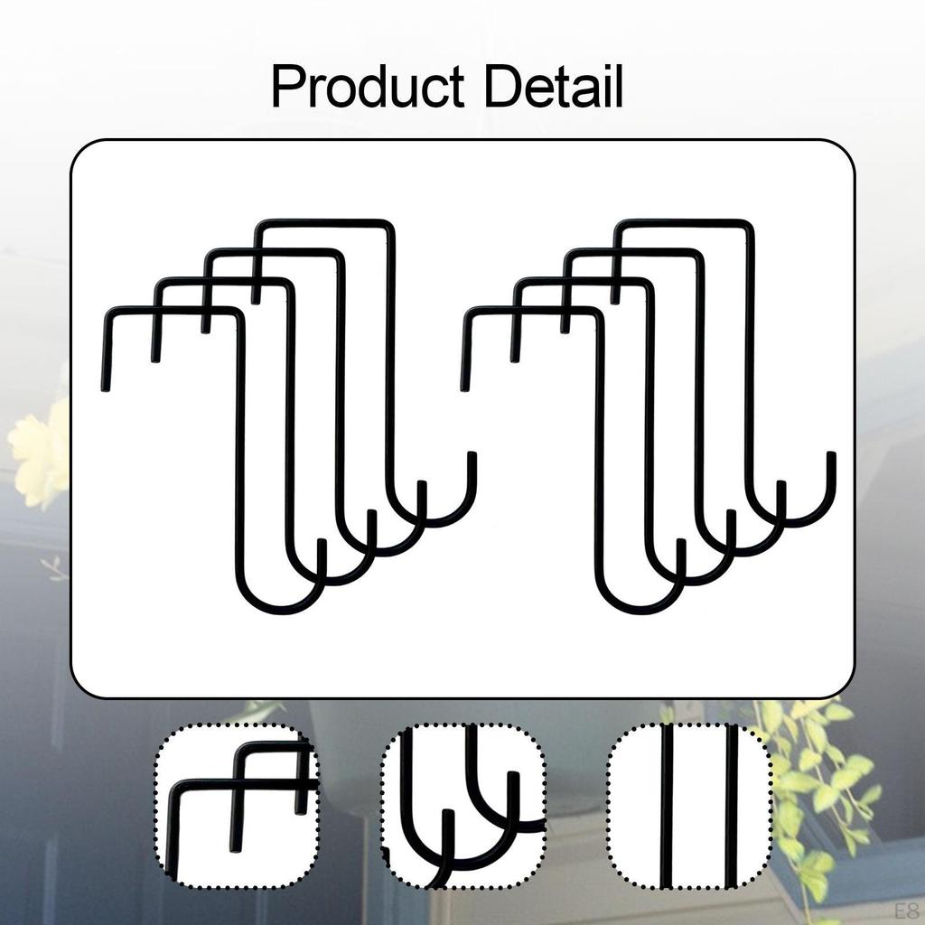 8 Hanging Hooks, Fence Hangers, Heavy Duty Compact Plant Patio Hooks for Bird Feeders,
