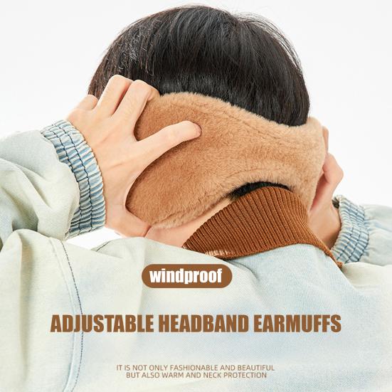 Earmuffs Soft Plush Lining Comfortable Adjustable Elastic Headband Ear Muffs Windproof Warm Insulation Foldable Portable Ear Warmers