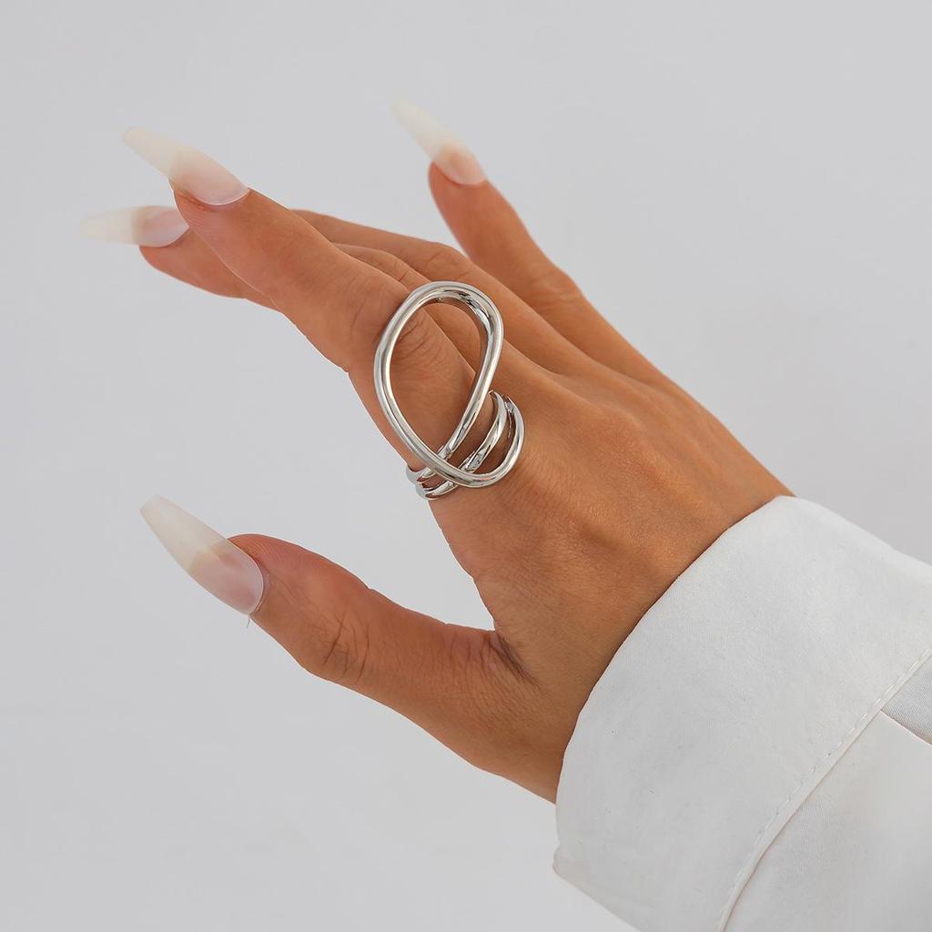 Trendy European & American Cold-Style Glossy Open Hug Bracelet for Women