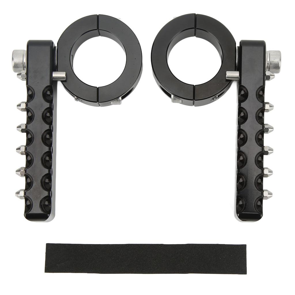 Adjustable Highway Foot Pegs CNC Aluminum Footrests with Stainless Steel Teeth Clamps for Motorcycle