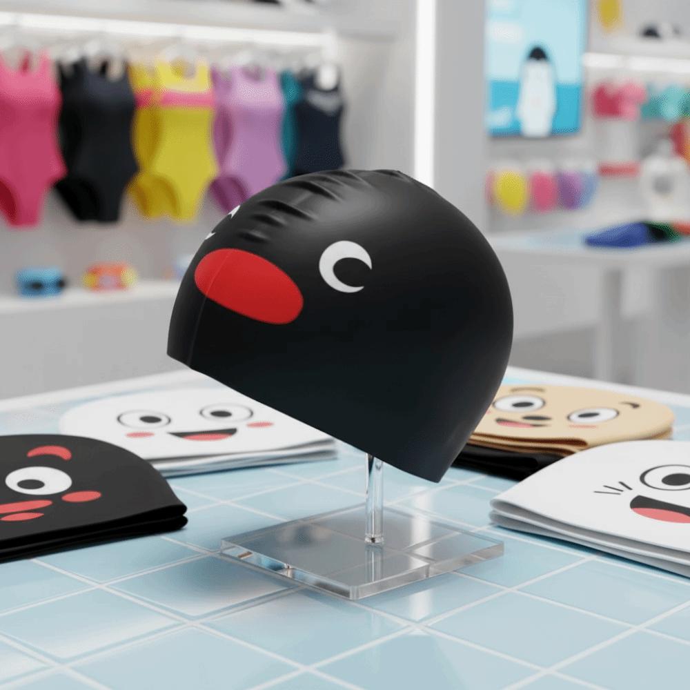 Enlarged Swimming Cap Waterproof Silicone Swimming Cap Penguin Swimming Cap  Women Swim