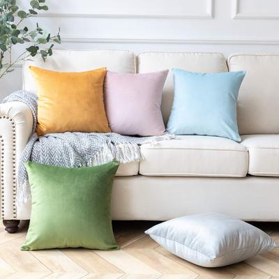 Solid Color Velvet Pleated Pillow Bedside Pillow Sofa Cushion Pillow Cover