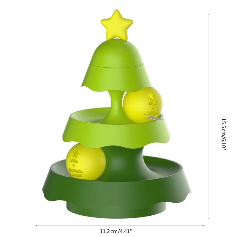 Christmas Tree Shape Cats Track Toy Interactive Toy Intelligence Training Amusements Plate Tower Cats Scratching Toy