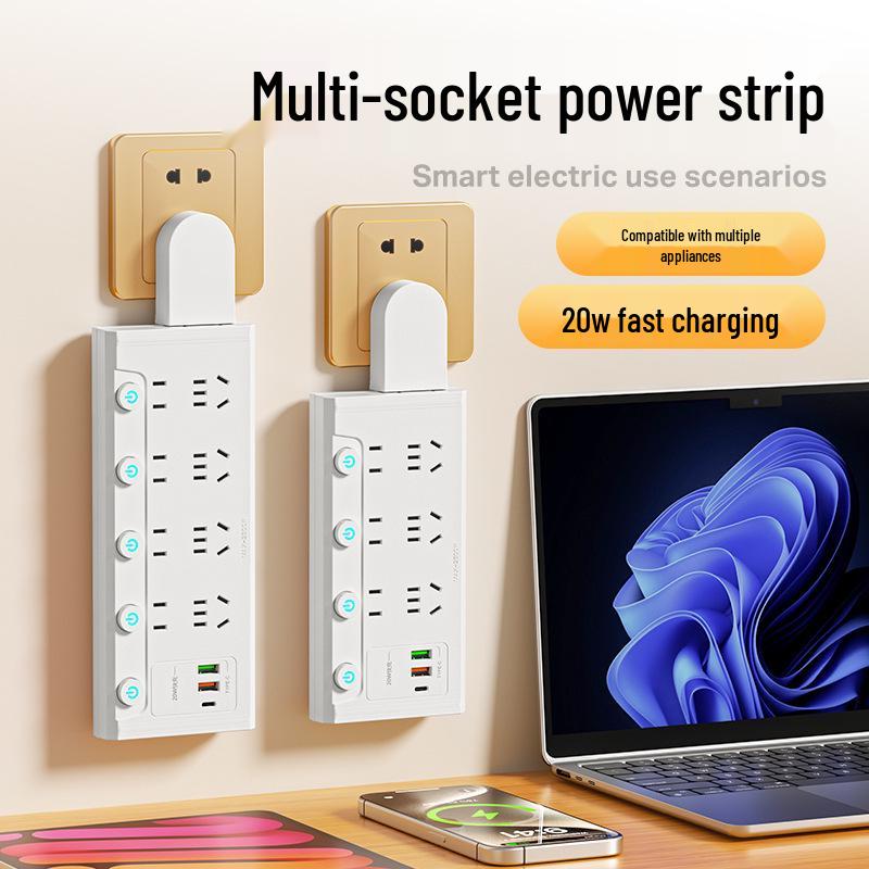 Multifunctional Power Strip with USB: Wireless Converter & Expansion Plug