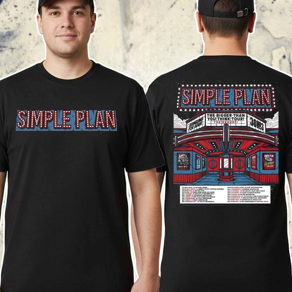 Simple Plan The Bigger Than You Think Tour The Sequel 2026 T-Shirt S