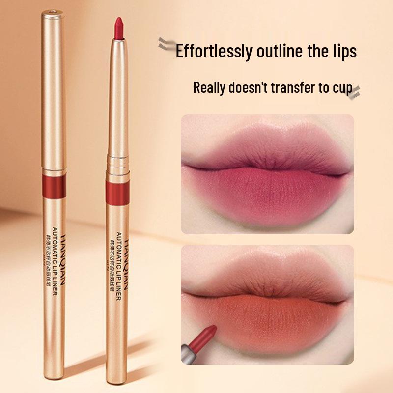 Han Qian Waterproof Matte Lip Liner: Long-Lasting, Non-Stick Lipstick Pencil In Bean Color