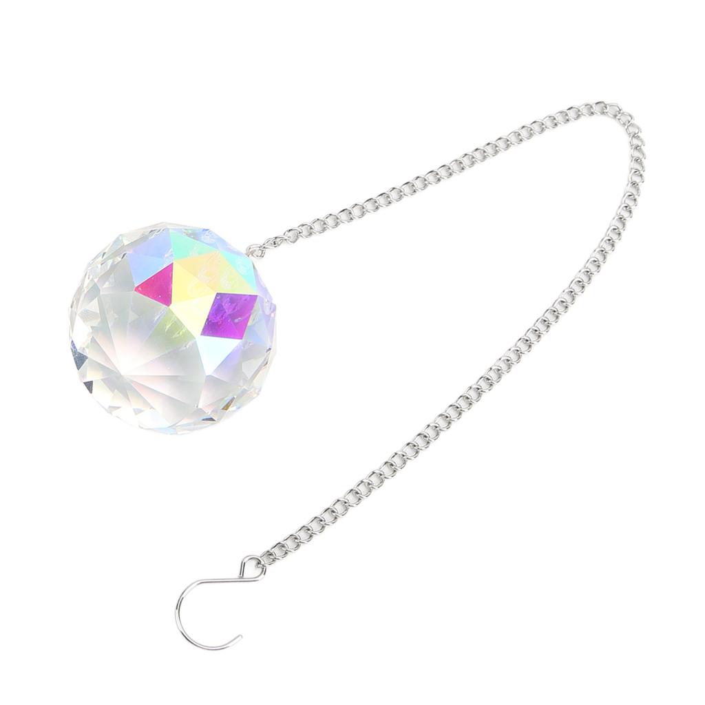 2pcs Crystal Ball Prism Pendant Suncatcher Window Suncatcher Rainow Maker Ornament with Chain for Easy Hanging Colorful