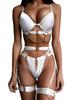 Trendy Metal Punk Style Lingerie Set with Underwire