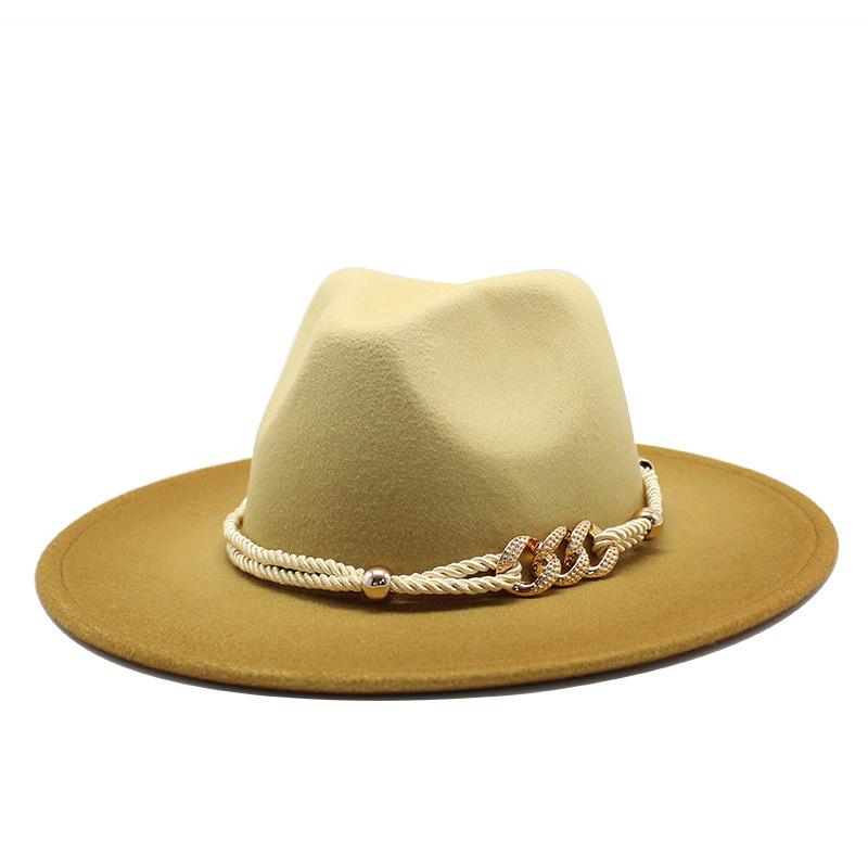 Spray Paint Gradual Change Color Woolen Top Hat Men'S And Women'S Straight Edge Jazz Hat