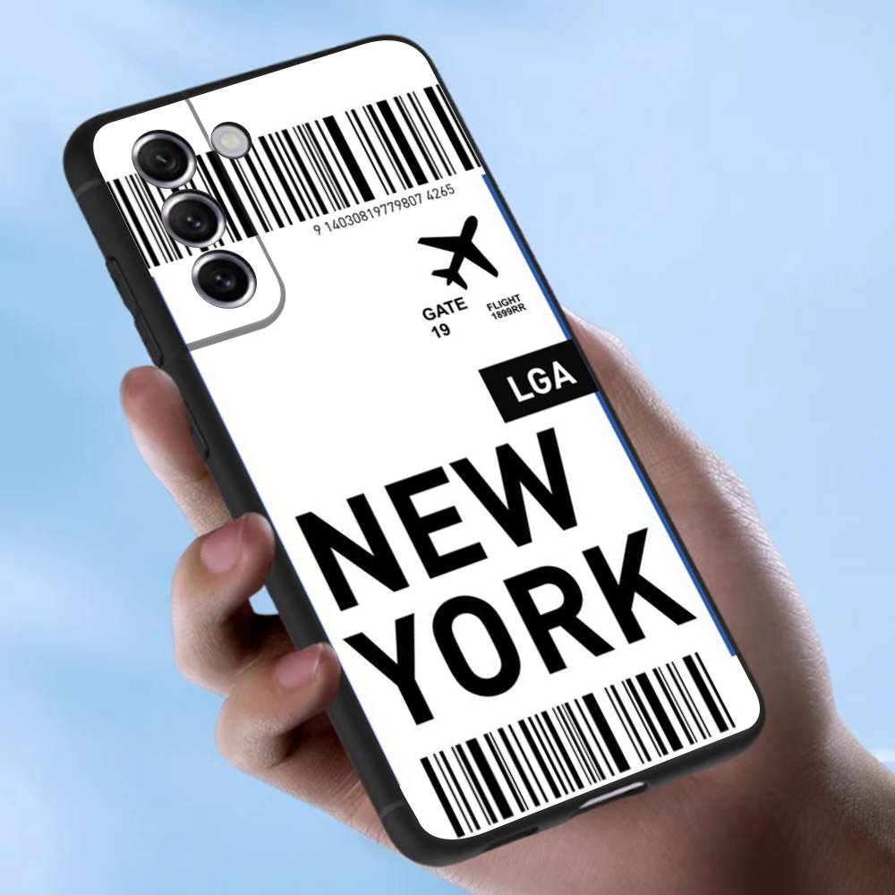 Funny World City Tourist Ticket Label Case For Samsung Galaxy Case S25 S23 S22 S21 S30 S20 S10 Ultra Plus FE TPU Soft Cover