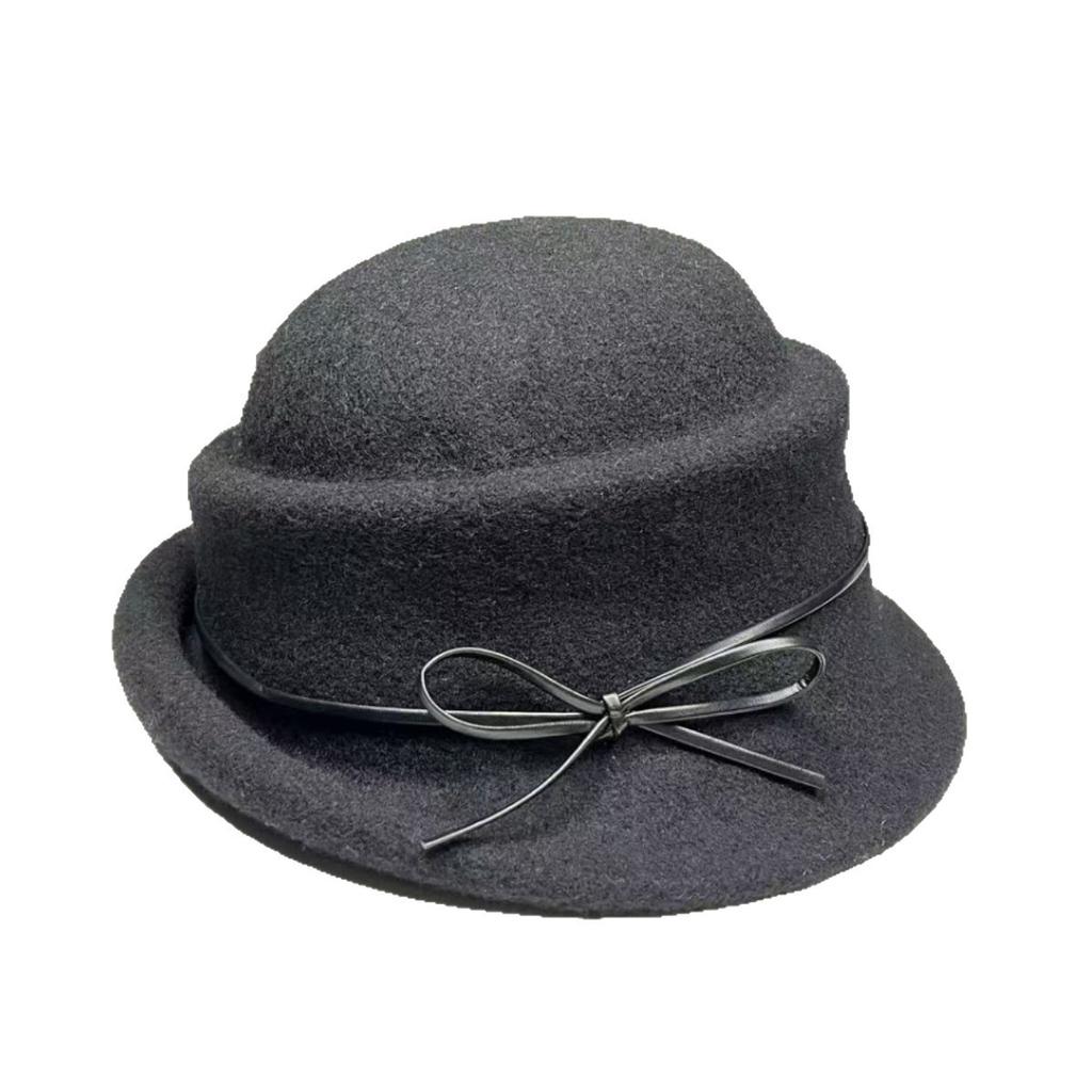 Trendy Autumn and Winter High-end Celebrity Style Black Soft Wool Top Hat Beret Women's Foreign Daughter Hat