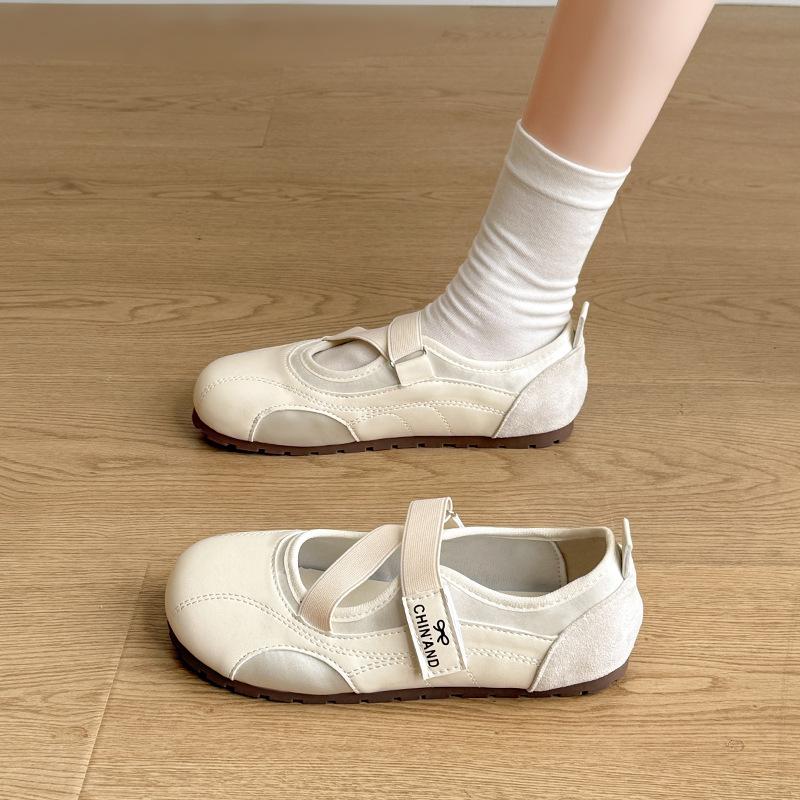 Large Size Women's Shoes Size 41-43 Fairy Style Mary Jane Shoes Female Cross Strap Small Leather Shoes with Skirt Flat Shoes