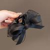 Bow Hair Clip Black Transparent High End Elegant Hair Accessory Acrylic Material for Girls Back Head Date Outfits