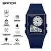 Sanda Lightweight Minimalist Sports Watch: Multi-functional Square Electronic Wristwatch for Men and Women