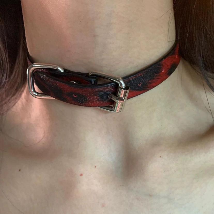 European and American cross-border y2k babes butterfly leather collar punk rock choker collarbone chain necklace foreign trade jewelry