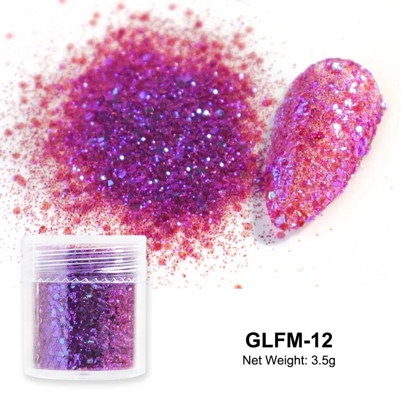 3,5g Paillettes Iridescentes Sucre pour Ongles Coloré Candy Coat Poudre Pigment Pour Manucure Effet Sucre Poussière Brillante Décorations Nail Art