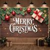Xmas Display Ornament Decorated Holiday Backdrop Festive Background Pine Branch Decor Christmas Celebration Display For Home
