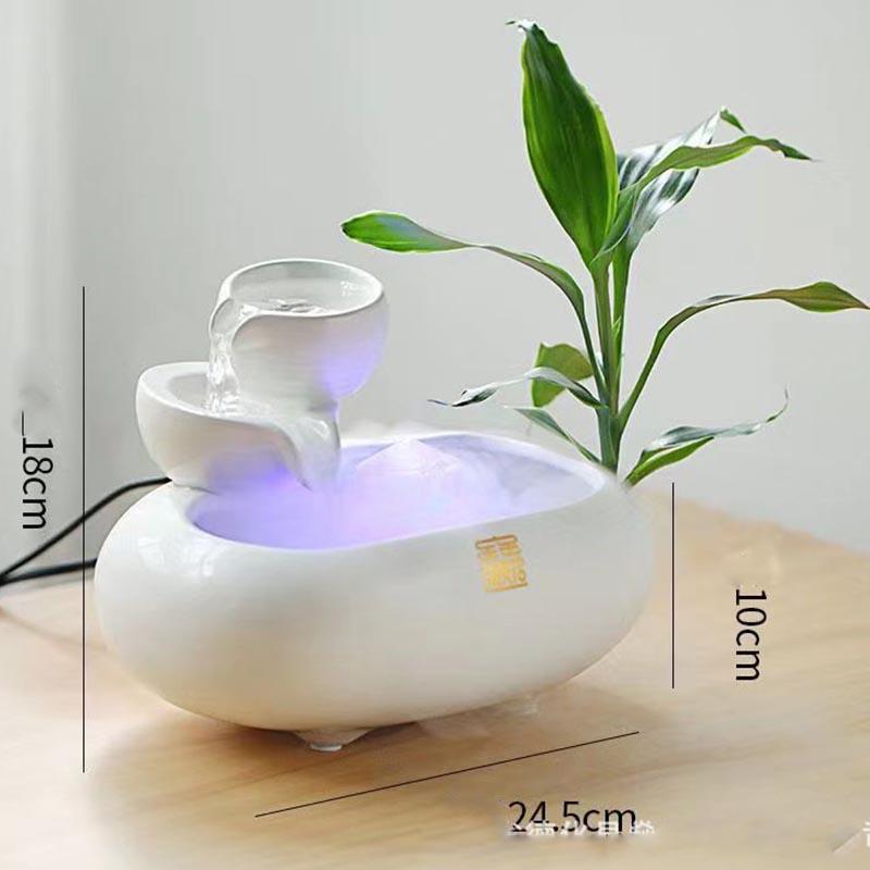Keramická fontána Meditace Uklidňující vodopád Hydroponická váza Akvárium Feng Shui Vodní prvek Kancelář Domácí dekorace Napájená