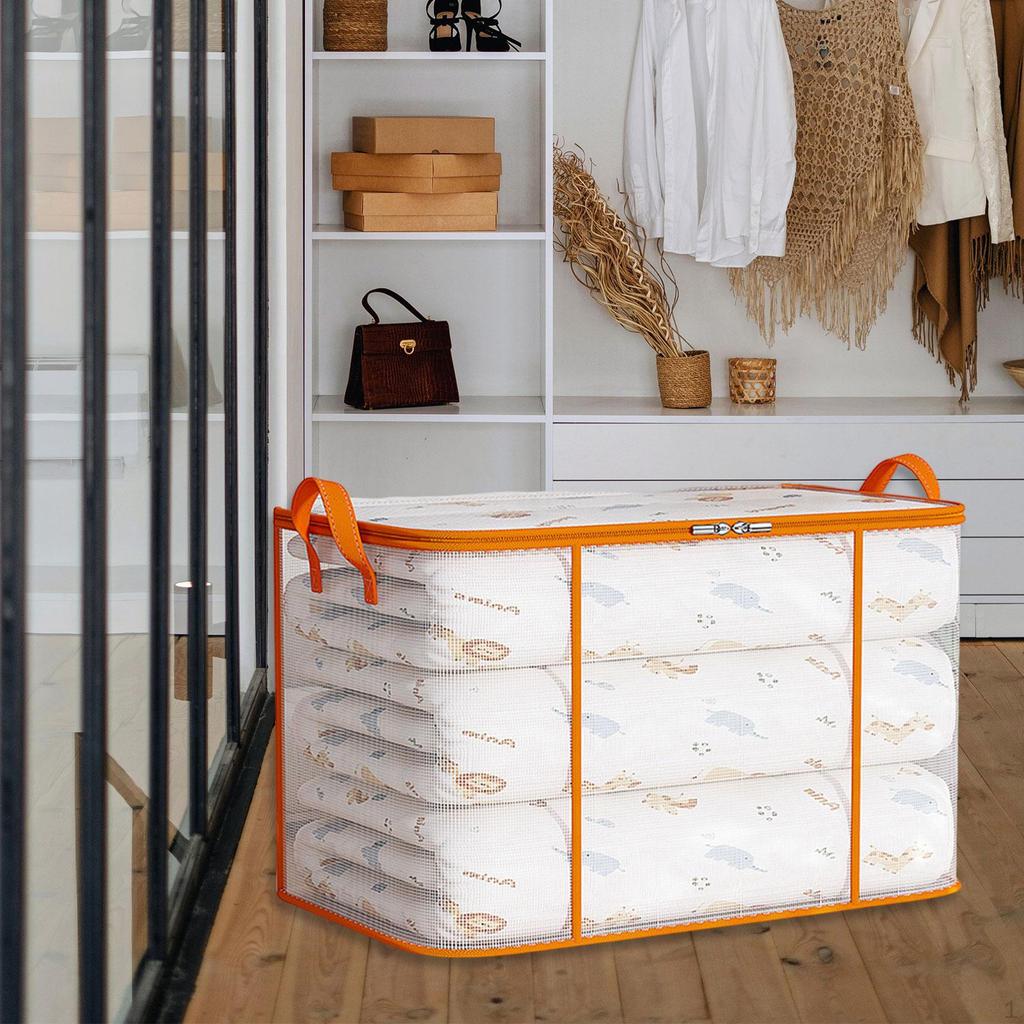 Clothing Storage Bag Moving Durability Quilts Organization with Carrying Handle for Blankets