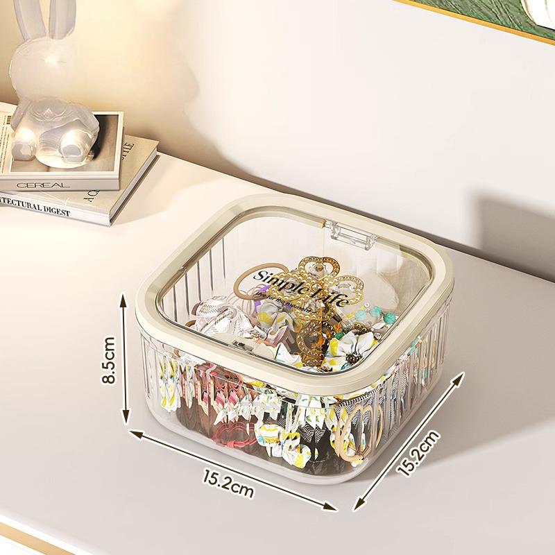 New Mini Desktop Storage Box with Lid Dust Proof Hair Accessories Organizer Makeup Sundries Bucket Holder Case Desktop Trash Can