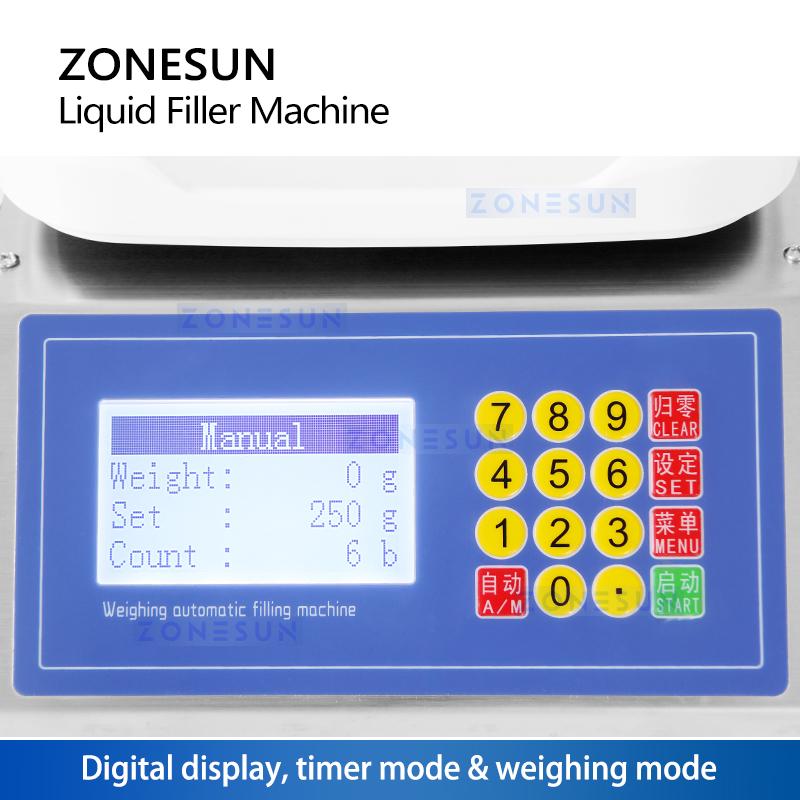 ZONESUN ZS-M90 Peristaltic Pump Semi-automatic Digital Control CNC Weighing Filling Machine Perfume Solution Filler