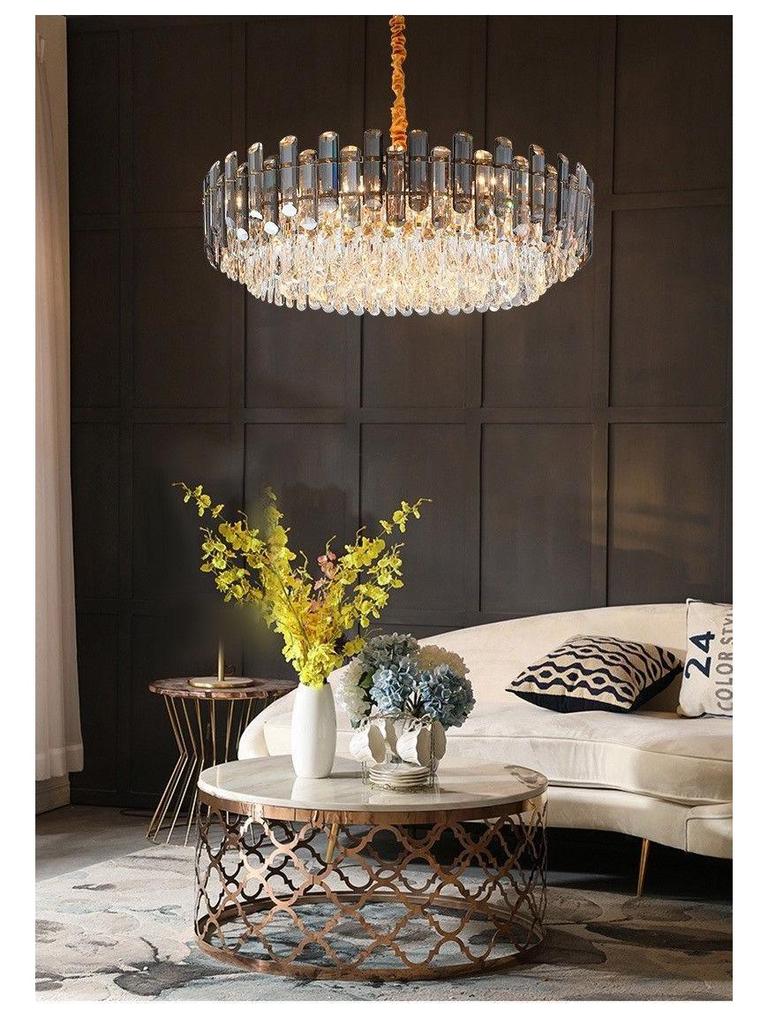 Luxurious Postmodern Crystal Chandelier - Modern Minimalist Lighting Fixture for Living Room, Bedroom, or Restaurant