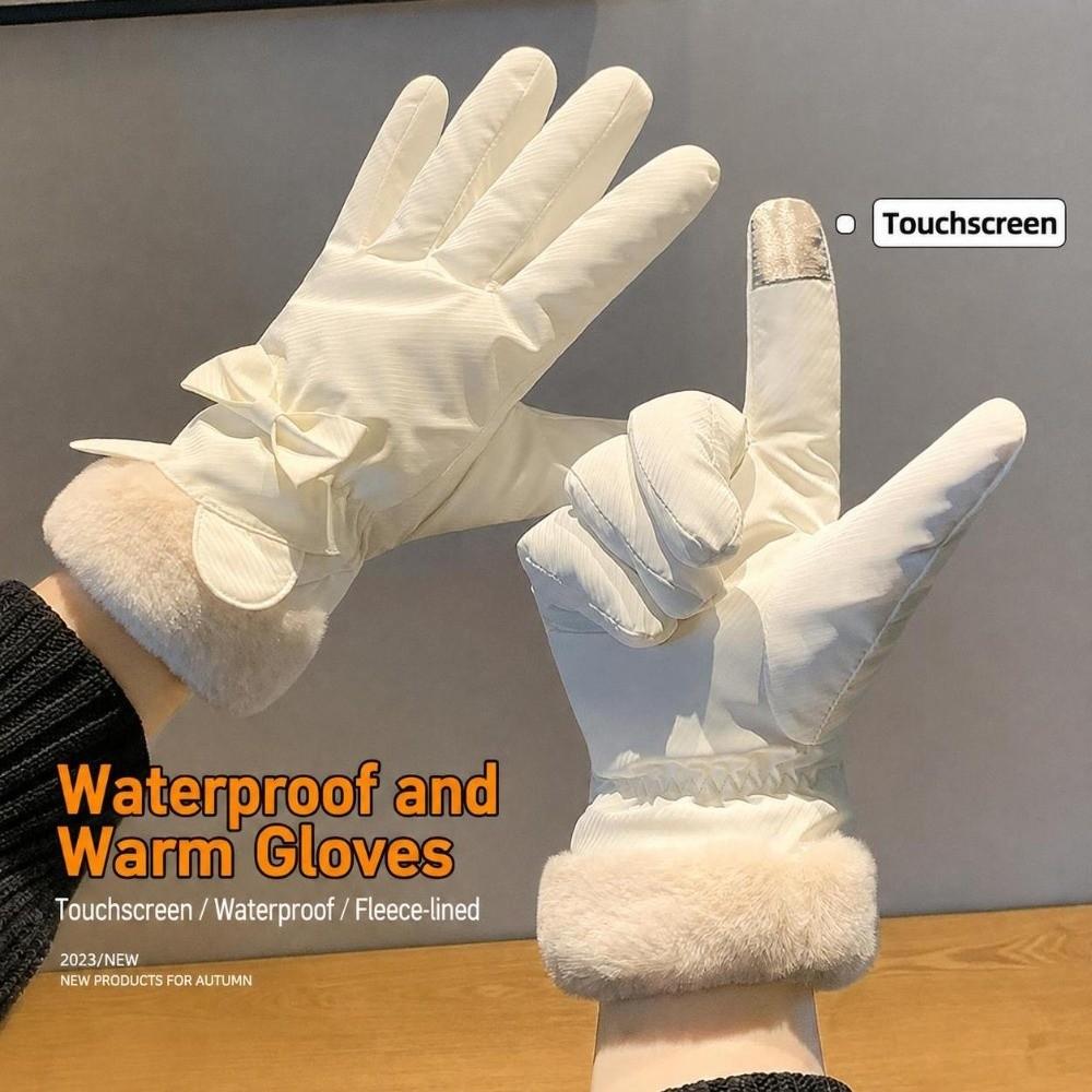 Polyester Fleece Lined Winter Thermal Gloves Waterproof Cold Weather Gloves For Cycling