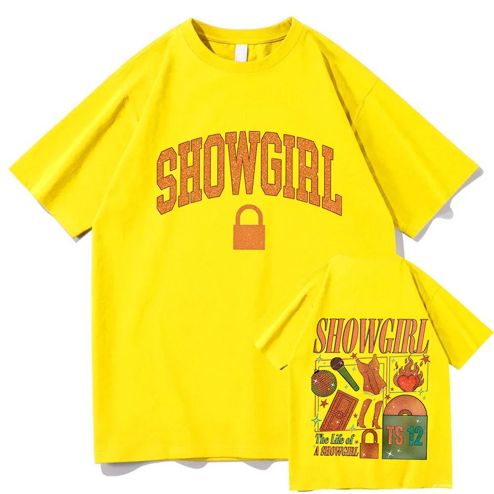 The Life of A Showgirl Album Printing T-shirt Short Sleeve Cotton O-neck Tshirts Casual Unisex Streetwear Women Men Clothing Tee
