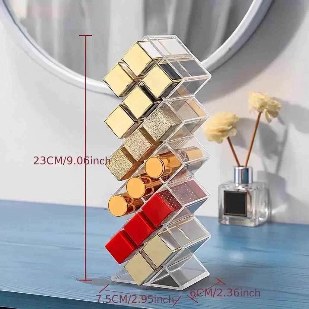 1pcs Fish Lipstick Case Desktop Organizer Box Multi-compartment Organizer Lipstick Display Rack 16 Compartment Fish