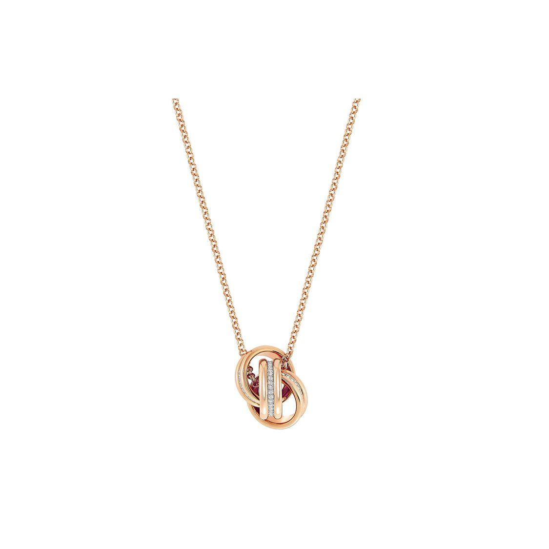 Swarovski Further Interlocking Circle Romantic Necklace Women necklace Rose-Gold 5224980