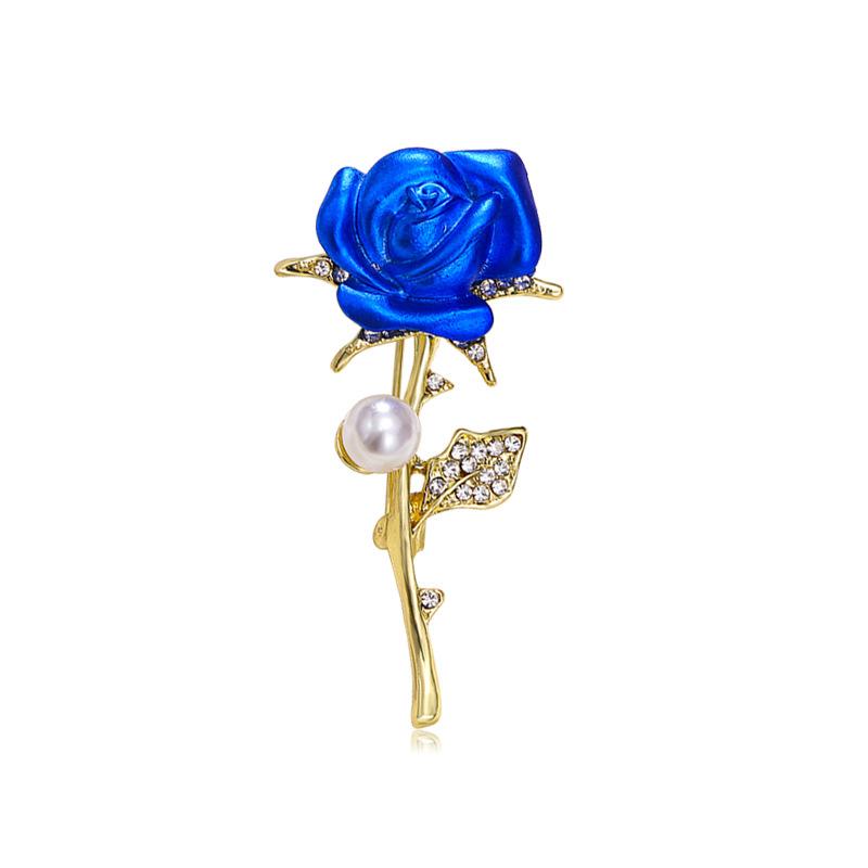 

Diamond studded, rose brooch, simple, elegant, dripping oil, chest flower, fashionable design sense, clothing flower accessories