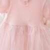 Baby Girl Solid Color Princess Dress: Infant & Toddler Summer Mesh Patchwork Outfit (0-3 Years)