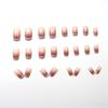 24-teiliges Set: Einfache französische Gradient-Kurz-Aufhellungs-Fingernägel mit abnehmbaren Aufklebern