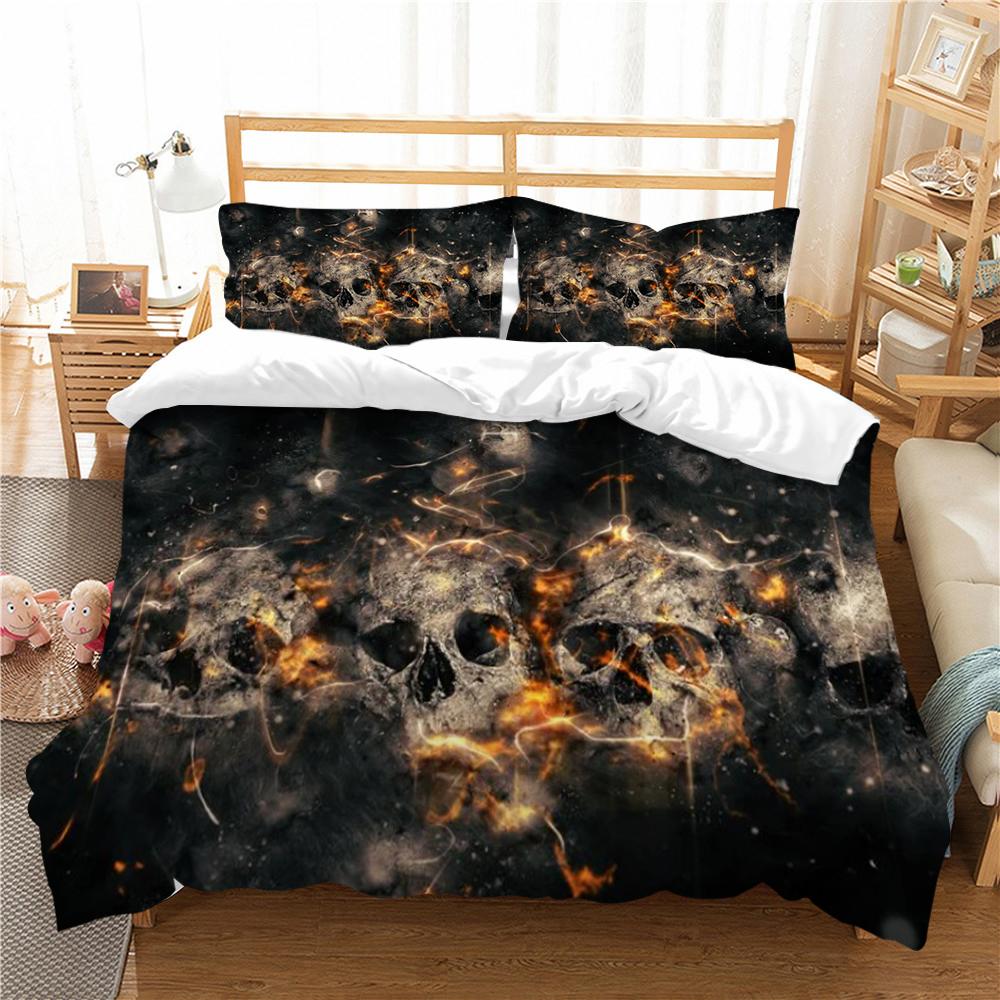 

Домашний текстиль с принтом черепа, домашняя постельная одежда, крутой комплект пододеяльников для мужчин и мальчиков, комплект односпальной кровати, высококачественное покрывало из микрофибры EU Single 135x200cm