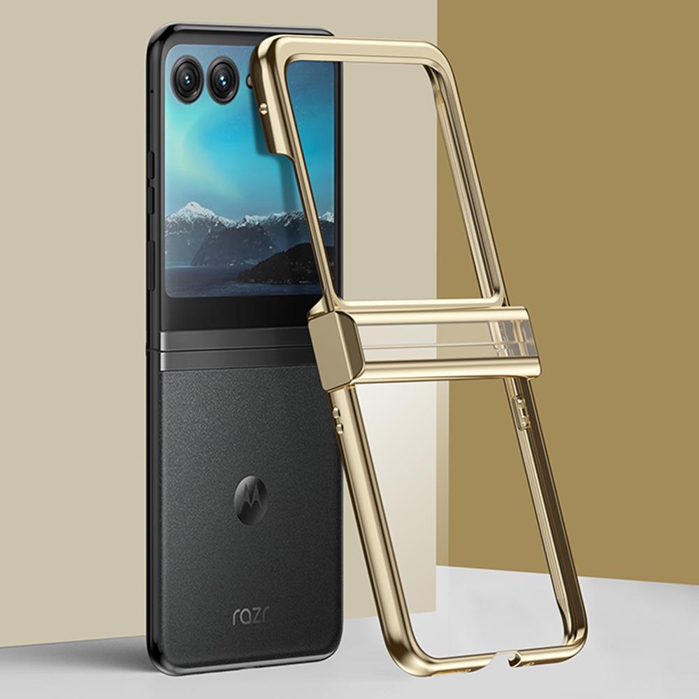 

Чехол для Motorola Razr 50 5G Гальванизированный ПК Ультратонкий Чехол для телефона Защита шарнира Champagne Gold