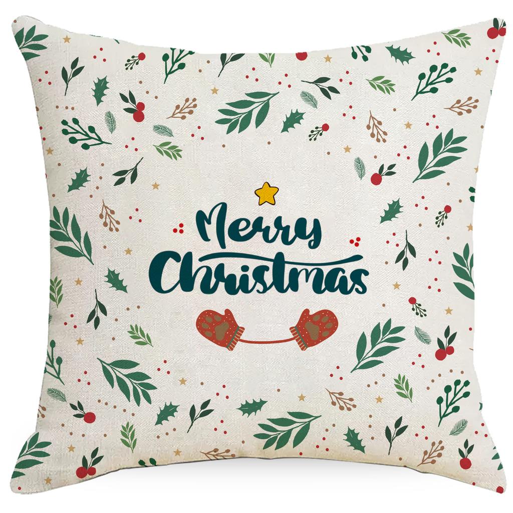 New Christmas Cartoon Pillowcase Living Room Sofa Bedroom Backrest Single Side Linen Festive Decoration Pillow