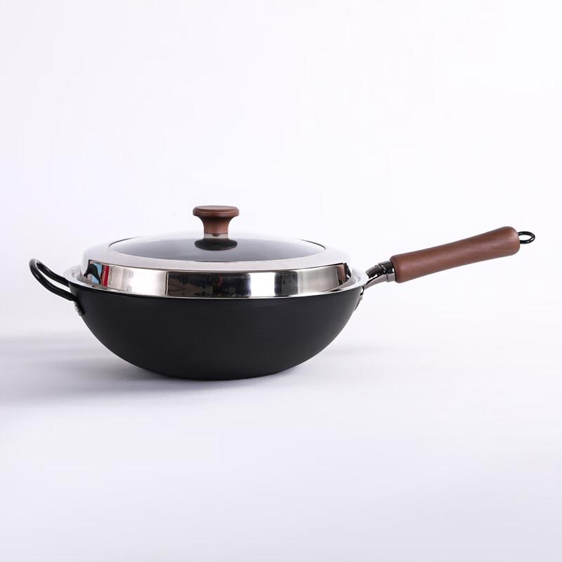 

ZISIZ Non-Stick Wok with Lid, 34cm Black