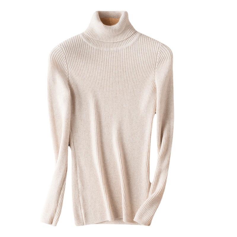 Elegantes Temperament Hoher Kragen Bottoming Shirt Damen Herbst und Winter Innen Der Schlanke und Temperament Stricken Langärmelige Verdickt Engen Pullover