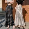 Satin Polka Dot Mermaid Skirt - Flowy Bodycon Midaxi High Waist Flattering Skirt for Women